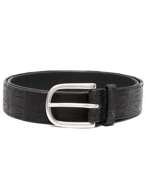 Orciani Animal-embossed leather belt - Black