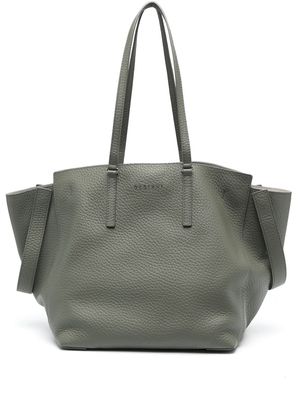 Orciani Ava grained leather tote bag - Green
