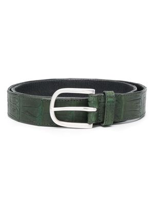 Orciani crocodile embossed-effect leather belt - Green