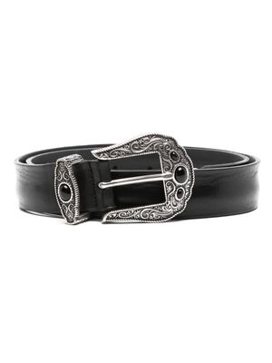 Orciani decorative-buckle leather belt - Black