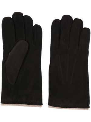 Orciani faux-suede knitted-lining gloves - Brown