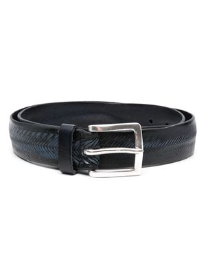 Orciani herringbone leather belt - Blue
