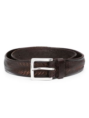 Orciani herringbone leather belt - Brown