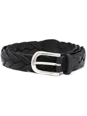 Orciani interwoven-design leather belt - Black