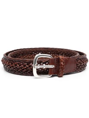 Orciani interwoven leather belt - Brown