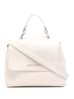 Orciani logo-lettering grained bag - Neutrals