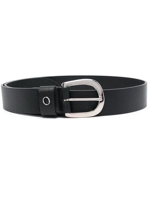 Orciani logo-plaque leather belt - Black