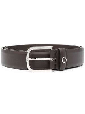 Orciani logo-plaque leather belt - Brown