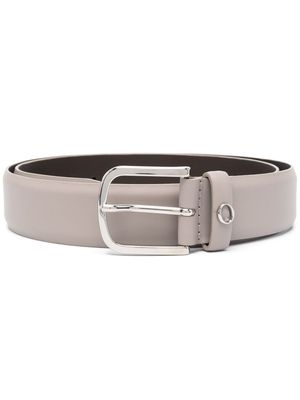 Orciani logo-plaque leather belt - Grey