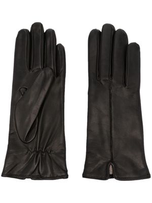 Orciani logo-plaque leather gloves - Black