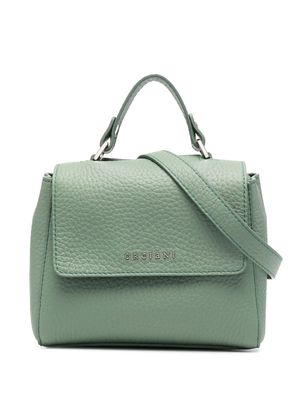 Orciani logo-plaque leather tote bag - Green