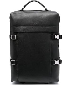 Orciani logo-print leather luggage - Black