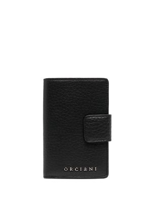 Orciani pebble-leather foldover wallet - Black