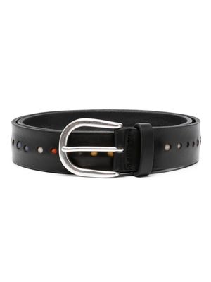Orciani punched-holes leather belt - Black
