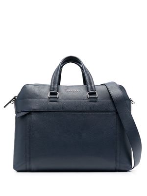 Orciani zip-up leather briefcase - Blue