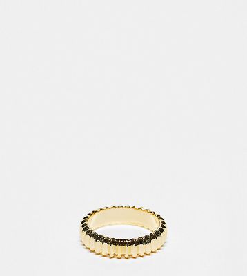 Orelia gold plated ridged ring