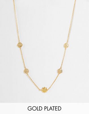 Orelia sun charm necklace in gold plate