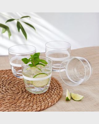Organic Band Double Old Fashioned Glasses - Set of 4