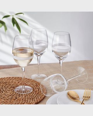 Organic Band White Wine Glasses - Set of 4