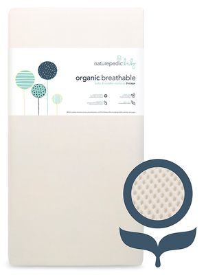 Organic Breathable Lightweight 2-Stage Baby Crib & Toddler Mattress - Natural