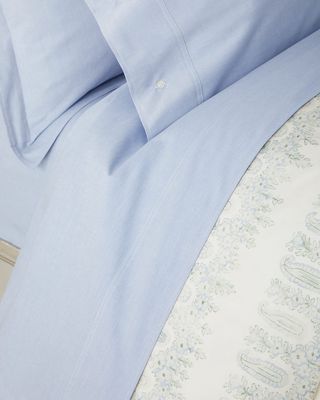 Organic Oxford Solid Queen Fitted Sheet