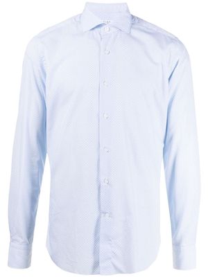 Orian geometric-print long-sleeve shirt - Blue
