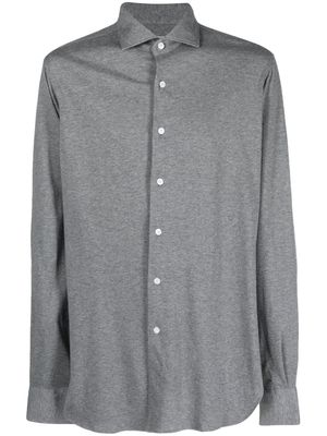 Orian mélange-effect spread-collar shirt - Grey