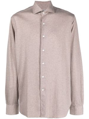 Orian mélange-effect spread-collar shirt - Neutrals