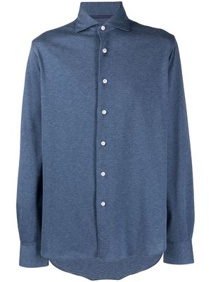 Orian spread collar piqué shirt - Blue