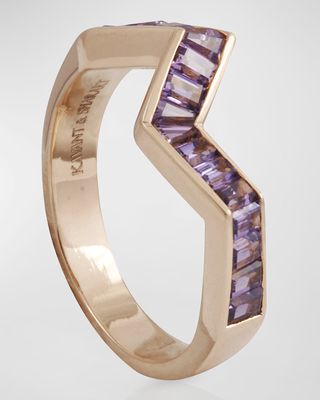Origami Ziggy Pink Sapphire Ring in 18K Rose Gold