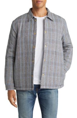 ORIGINAL MADRAS TRADING COMPANY Madras Plaid Quilted Lining Overshirt in Grey/Blue