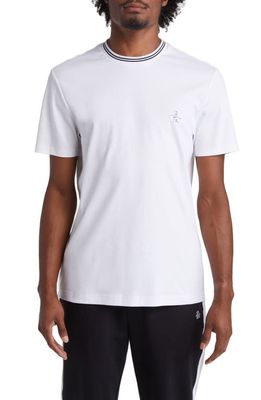 Original Penguin Slim Fit Logo Graphic Cotton Interlock T-Shirt in Bright White