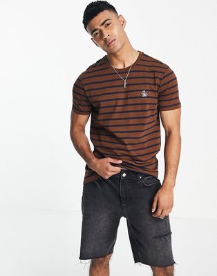 Original Penguin stripe T-shirt in brown