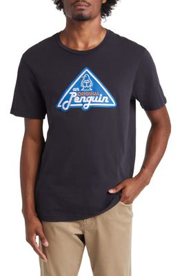 Original Penguin Triangle Logo Graphic T-Shirt in True Black