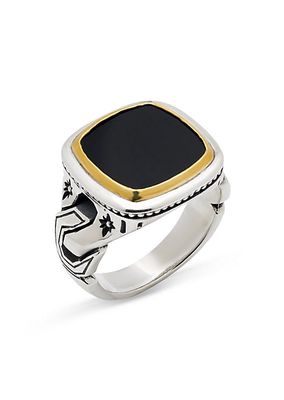 Orion Eos Sterling Silver, Bronze & Onyx Ring