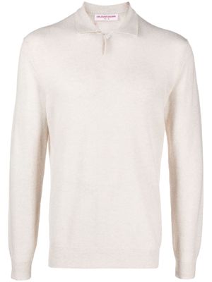 Orlebar Brown Bruno longsleeved cashmere polo shirt - Neutrals