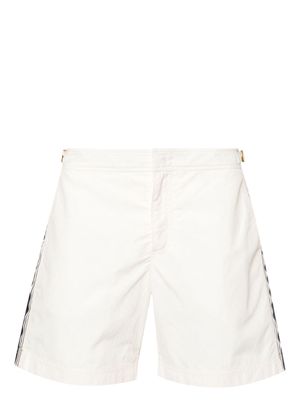 Orlebar Brown Bulldog Border Tape swim shorts - White