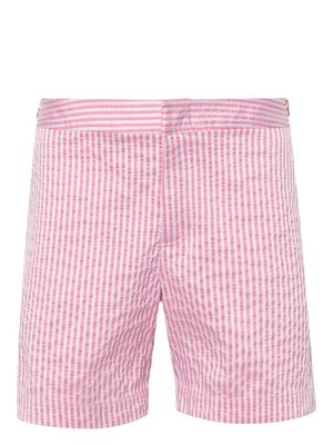 Orlebar Brown Bulldog striped-jacquard swim shorts - White