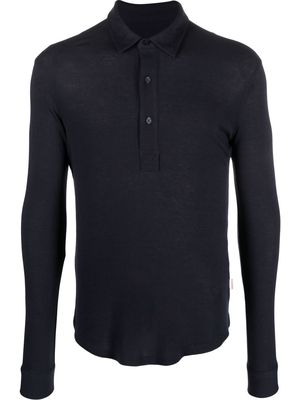 Orlebar Brown button-front long-sleeved polo shirt - Blue