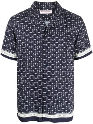 Orlebar Brown floral-print short-sleeve shirt - Blue