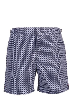 Orlebar Brown geometric-pattern swim shorts - Blue
