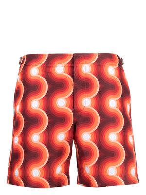 Orlebar Brown geometric-pattern swim shorts - Red
