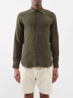 Orlebar Brown - Giles Linen Shirt - Mens - Khaki