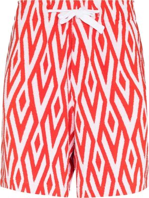 Orlebar Brown graphic-print drawstring-waist shorts - Red