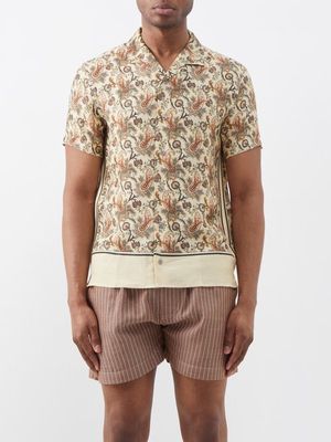 Orlebar Brown - Hibbert Paisley-print Viscose-blend Shirt - Mens - Cream Multi