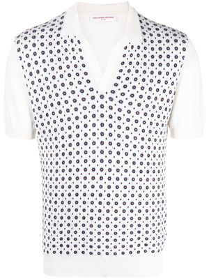 Orlebar Brown intarsia-knit short-sleeve jumper - White