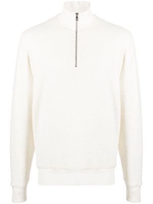 Orlebar Brown Isaar half-zip fleece-texture jumper - White