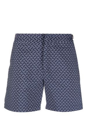 Orlebar Brown jacquard geometric-pattern swim shorts - Blue