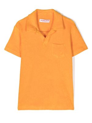 Orlebar Brown Kids fleece polo shirt - Orange