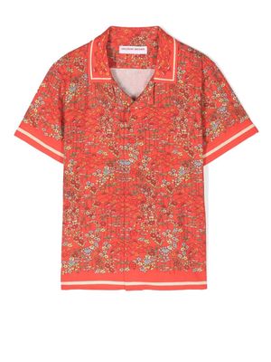 Orlebar Brown Kids floral-print short-sleeve shirt - Red